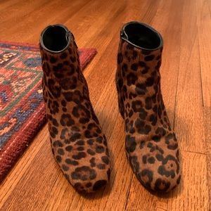 Lightly worn leopard booties